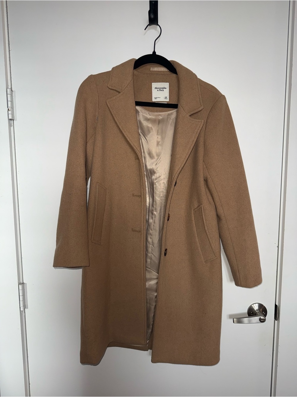 Abercrombie & Fitch Camel Wool Blend Trench Coat